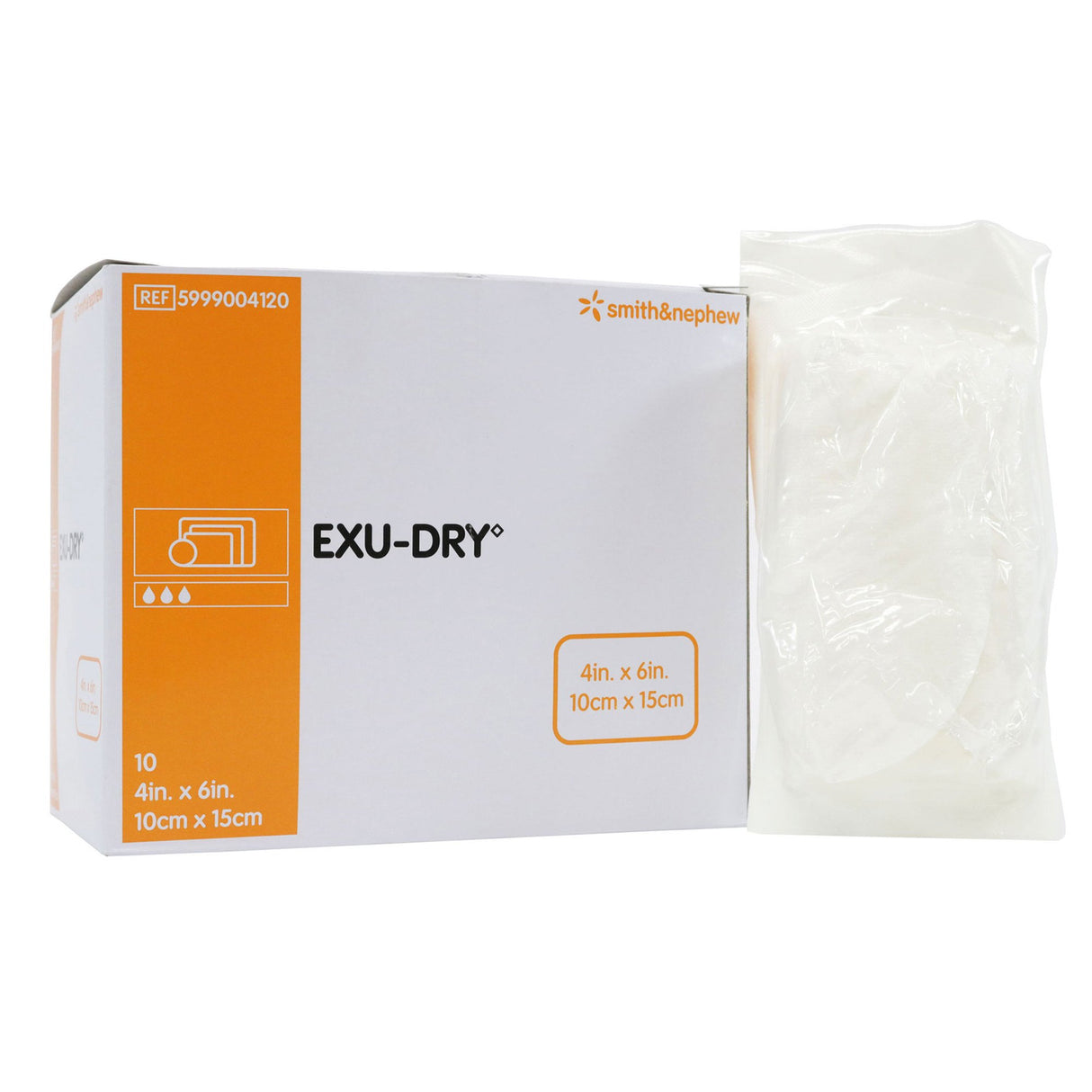 Super Absorbent Dressing EXU-DRY Anti-Shear 4 X 6 Inch Rectangle - BeHope