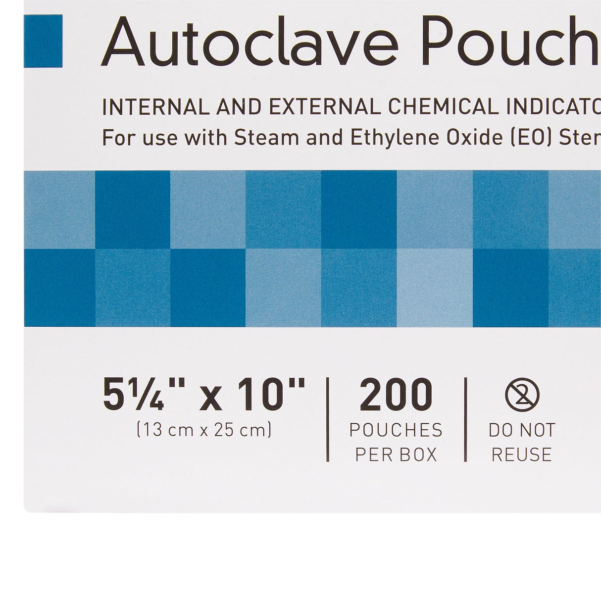 Sterilization Pouch McKesson Ethylene Oxide (EO) Gas / Steam 5-1/4 X 10 Inch Transparent Blue / White Self Seal Paper / Film - BeHope