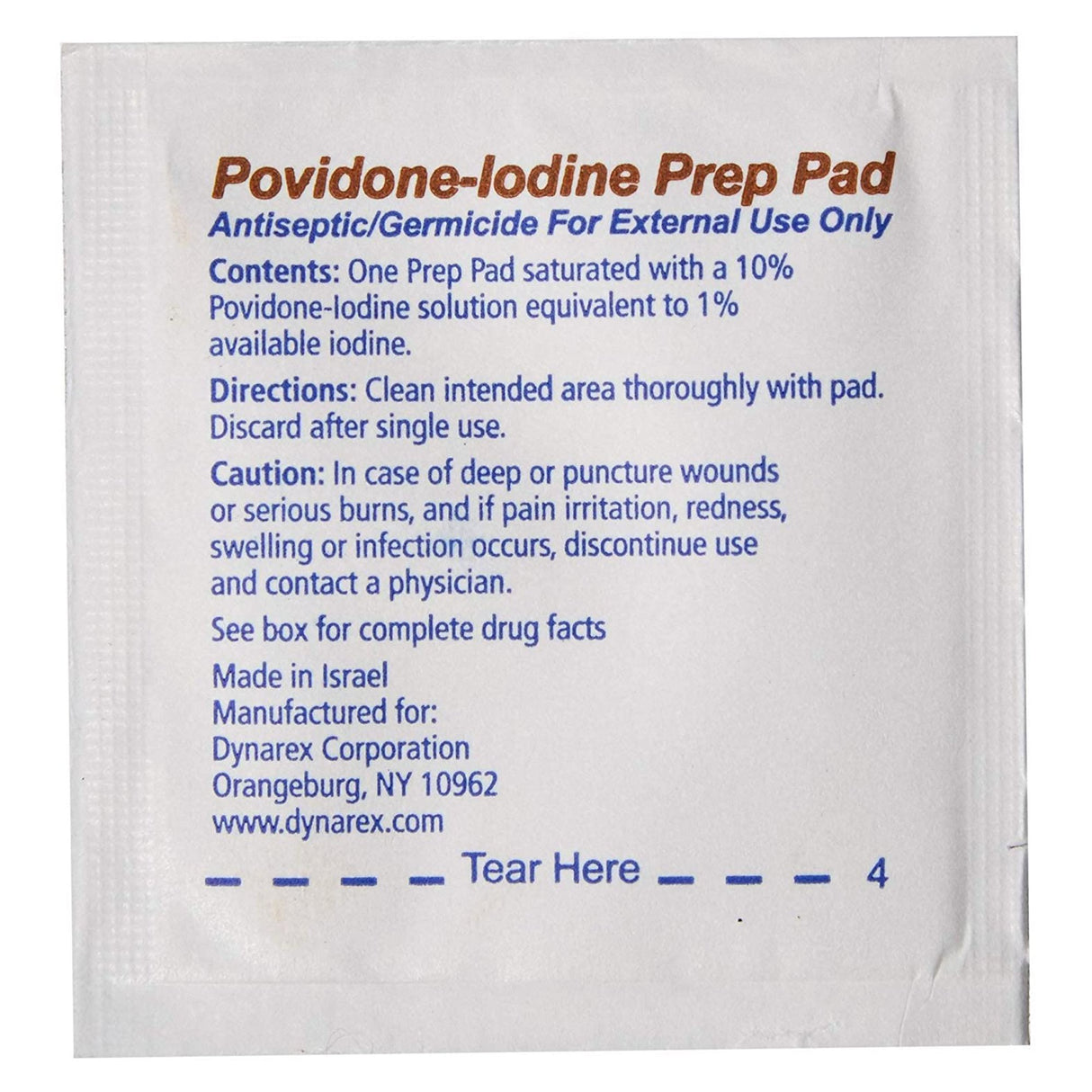 PVP Prep Pad Dynarex® 10% Strength Povidone-Iodine Individual Packet Medium NonSterile - BeHope