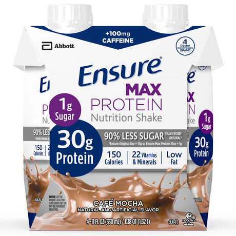Oral Supplement Ensure® Max Protein Nutrition Shake Café Mocha Flavor Liquid 11 oz. Reclosable Carton - BeHope