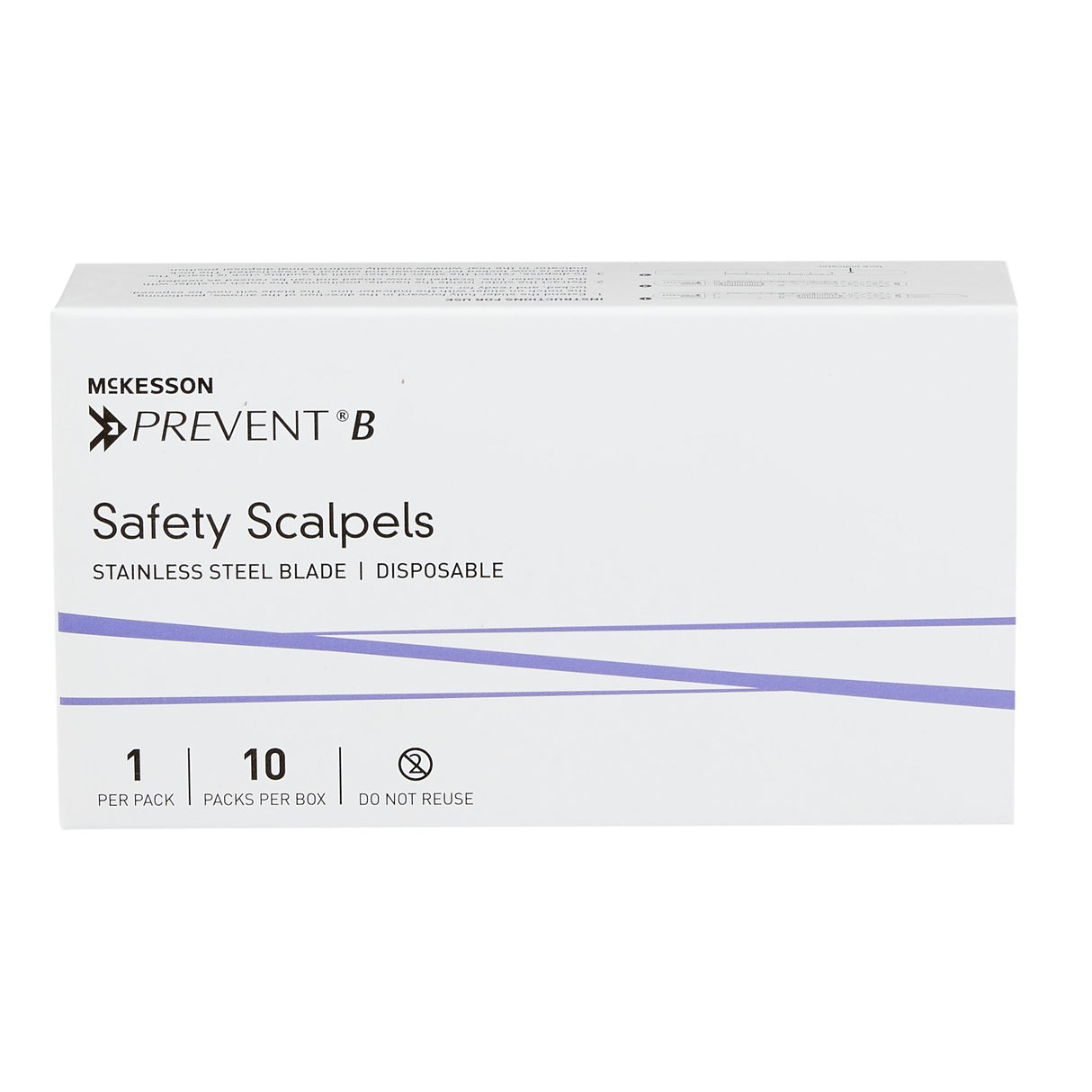 Safety Scalpel McKesson Prevent® B No. 10 Stainless Steel / Plastic Sensory Grip Handle Sterile Disposable - BeHope