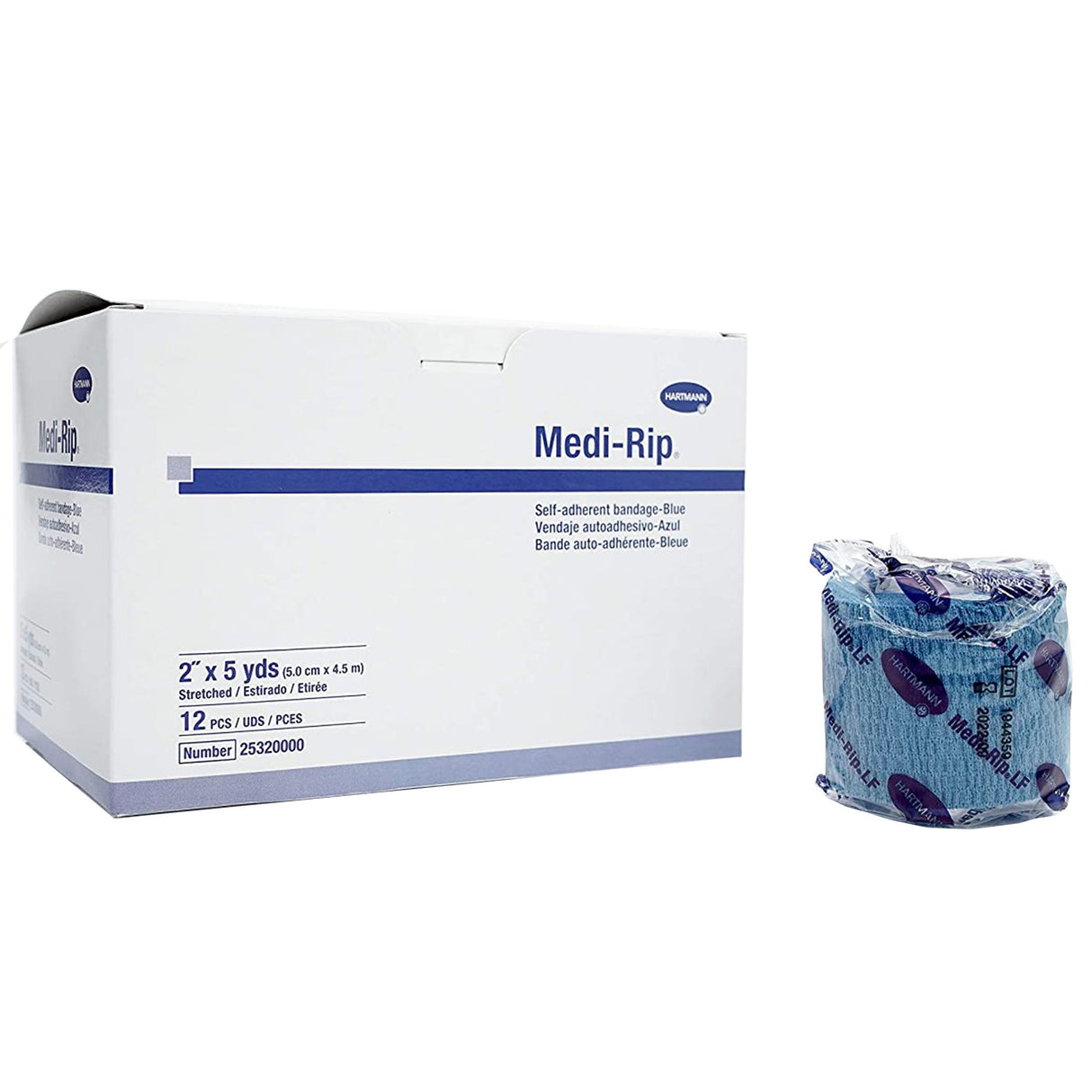 Cohesive Bandage Medi-Rip® 2 Inch X 5 Yard Self-Adherent Closure Blue NonSterile Standard Compression - BeHope