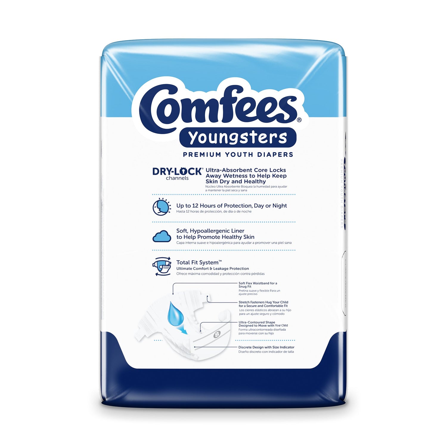 Unisex Youth Incontinence Brief Comfees® Youngsters Size 8 Disposable Heavy Absorbency - BeHope