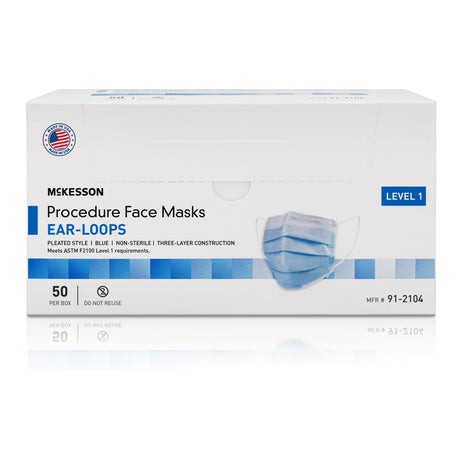 Procedure Mask McKesson ASTM Level 1 Earloops One Size Fits Most - BeHope