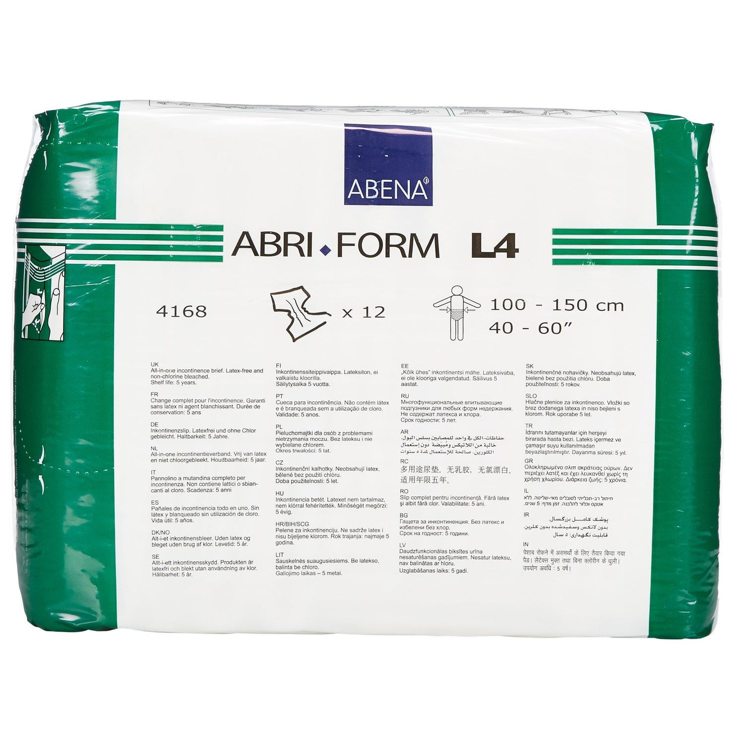 Unisex Adult Incontinence Brief Abri-Form™ Comfort L4 Large Disposable Heavy Absorbency - BeHope