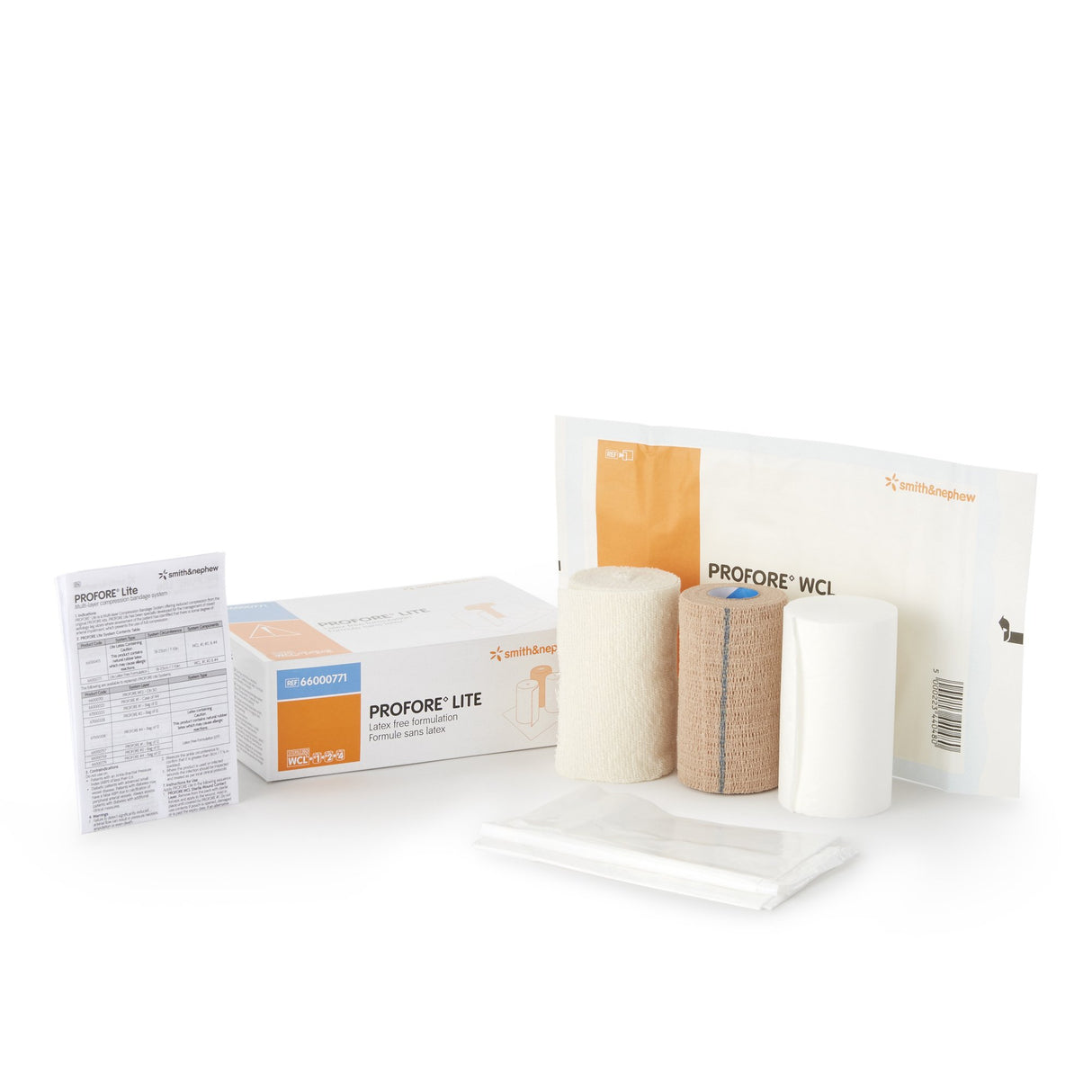3 Layer Compression Bandage System Profore Lite Self-Adherent / Tape Closure Tan / White NonSterile Low Compression - BeHope