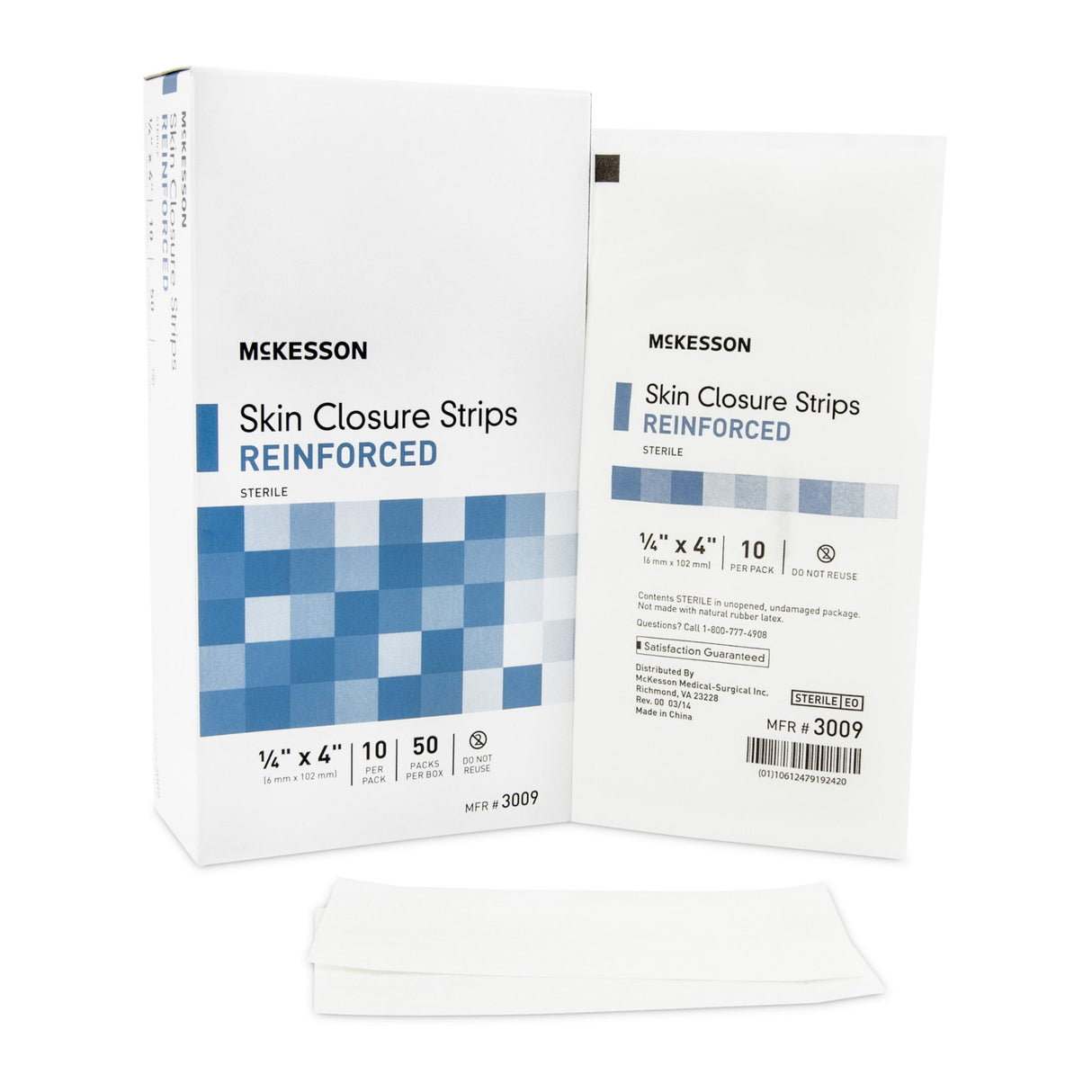 Skin Closure Strip McKesson 1/4 X 4 Inch Nonwoven Material Reinforced Strip White - BeHope