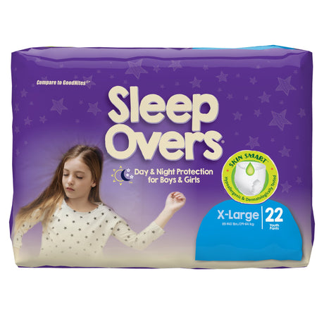 Unisex Youth Absorbent Underwear Cuties® Sleep Overs® Pull On with Tear Away Seams X-Large Disposable Heavy Absorbency - BeHope