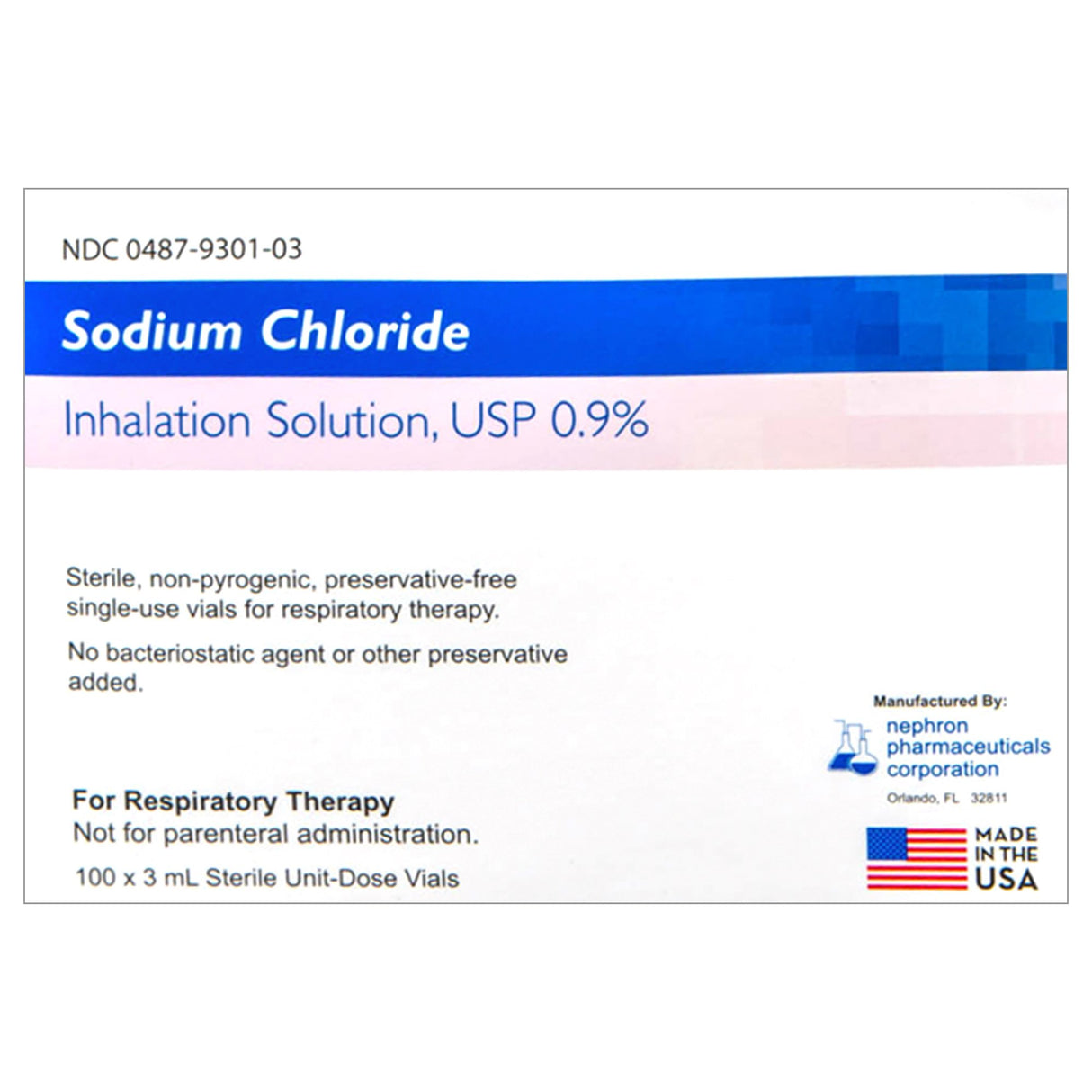 Sodium Chloride, Preservative Free 0.9% Solution 3 mL - BeHope