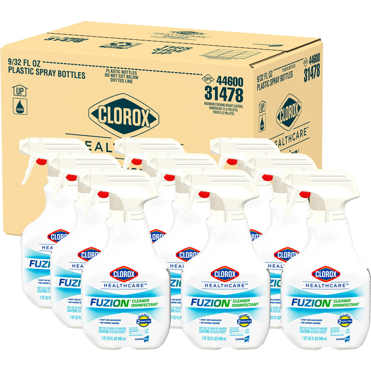 Surface Disinfectant Cleaner Clorox Healthcare® Fuzion™ Broad Spectrum Trigger Spray Liquid 32 oz. Bottle Scented NonSterile - BeHope