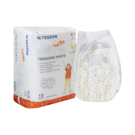 Unisex Toddler Training Pants McKesson Pull On with Tear Away Seams Size 4T to 5T Disposable Heavy Absorbency - BeHope