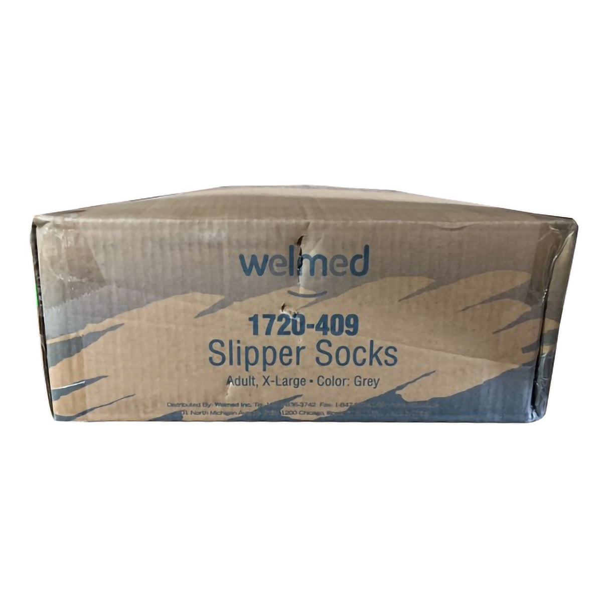 Slipper Socks Welmed Unisex Adult X-Large Single Tread Single Patient Use Gray - BeHope