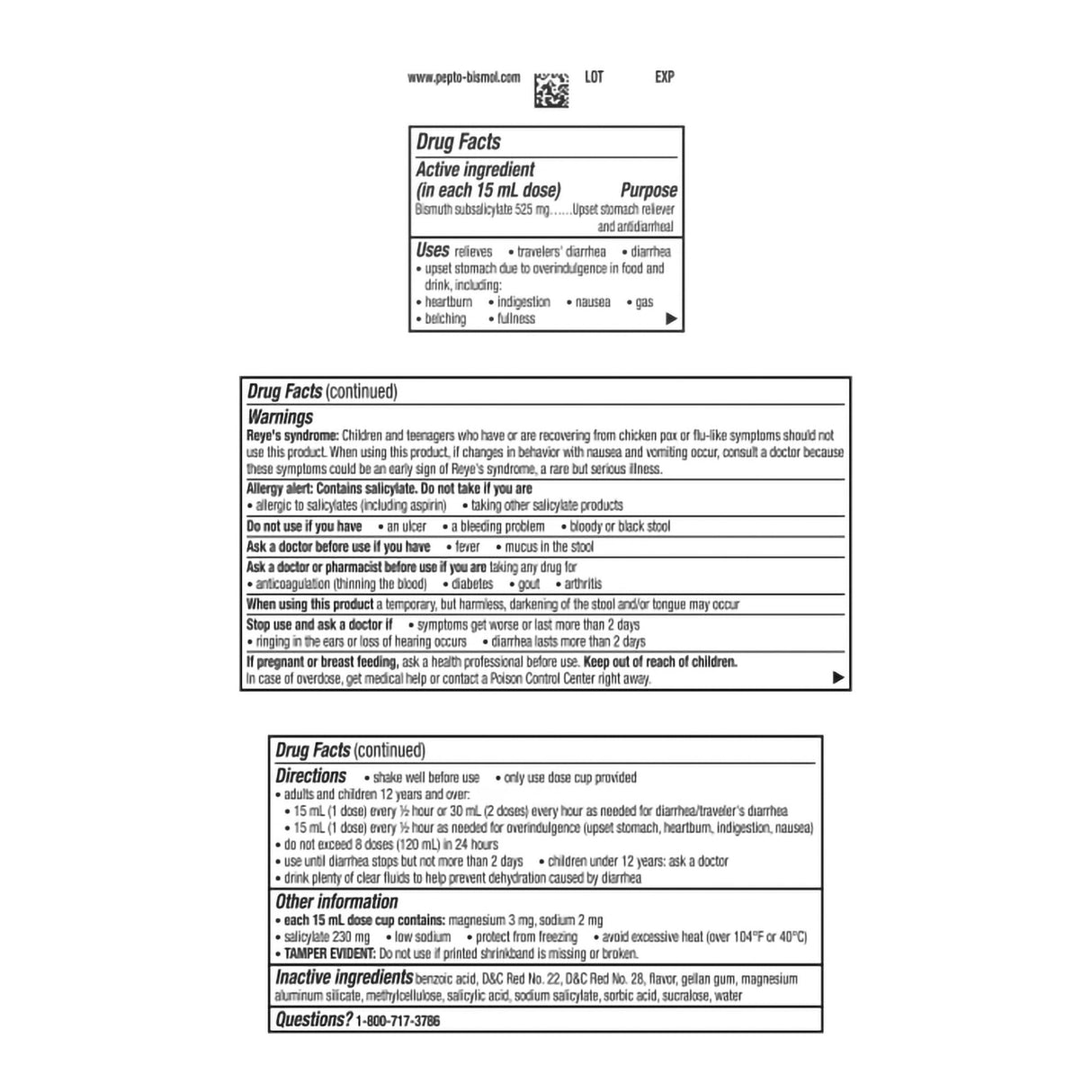 Anti-Diarrheal Pepto Bismol® Ultra 262 mg Strength Liquid 8 oz. - BeHope