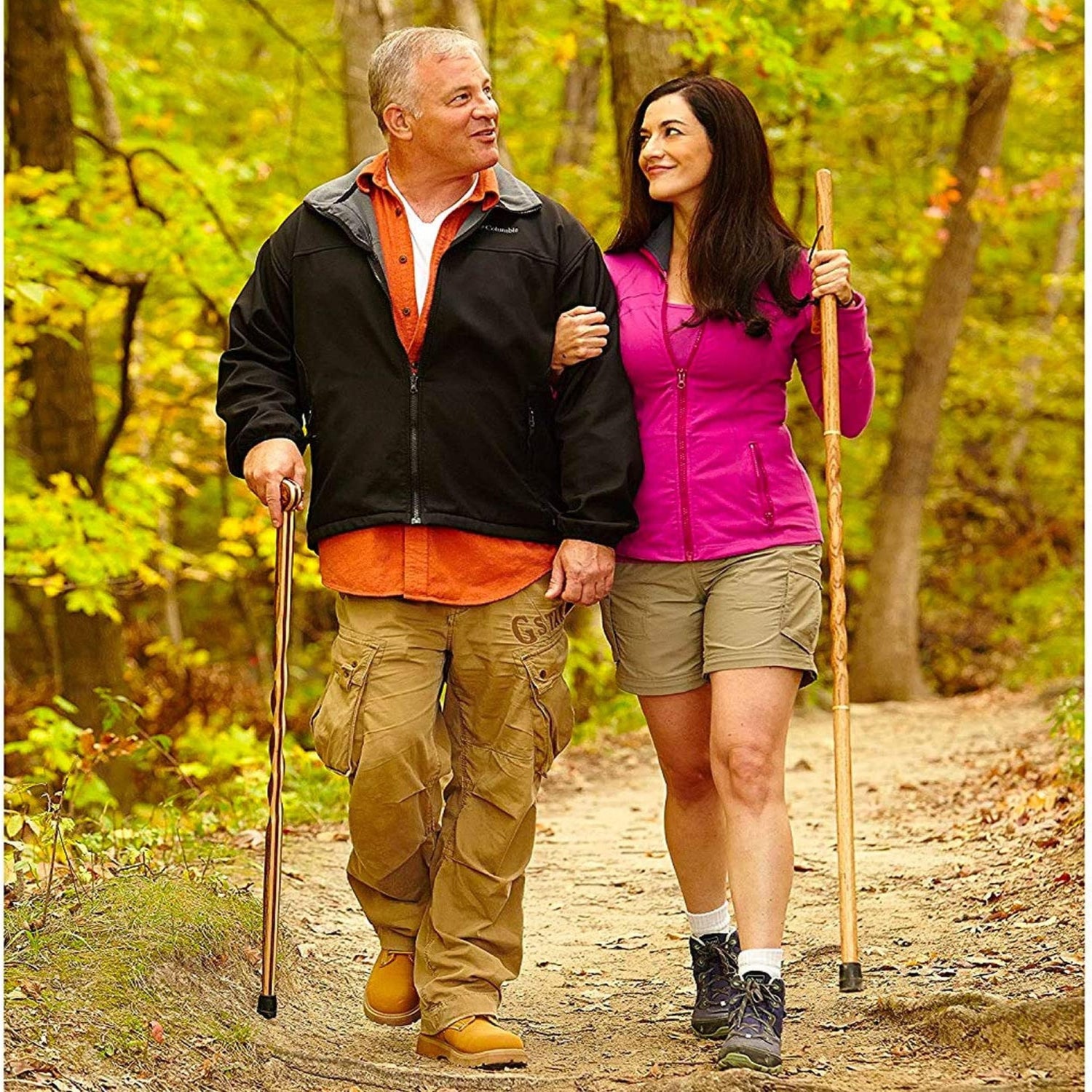 Walking Stick Brazos™ Twisted Traveler's Stick Wood 55 Inch Height Tan Oak - BeHope