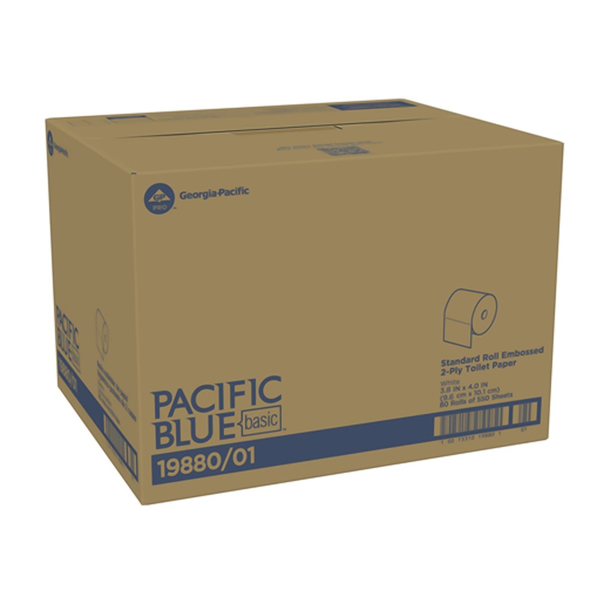 Toilet Tissue Pacific Blue Basic® White 2-Ply Standard Size Cored Roll 550 Sheets 3-4/5 X 4 Inch - BeHope