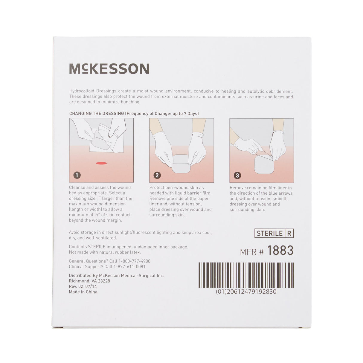 Thin Hydrocolloid Dressing McKesson Film Backing 4 X 4 Inch Square Hydrocolloid / Film - BeHope