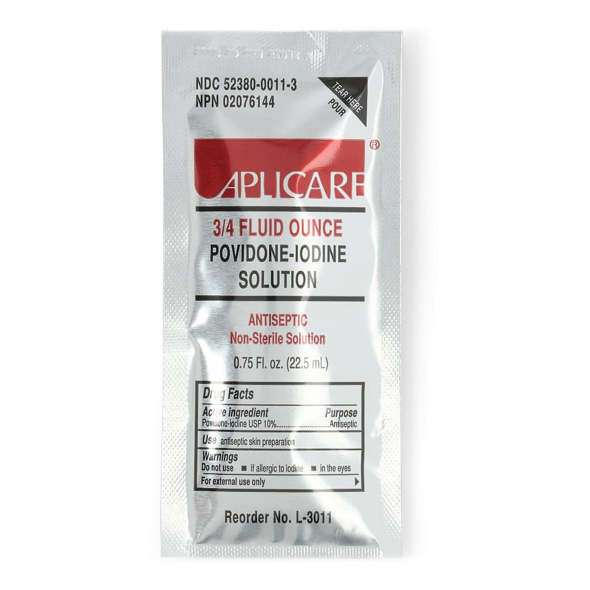 Skin Prep Solution Aplicare® 3/4 oz. Individual Packet 10% Strength Povidone-Iodine NonSterile - BeHope