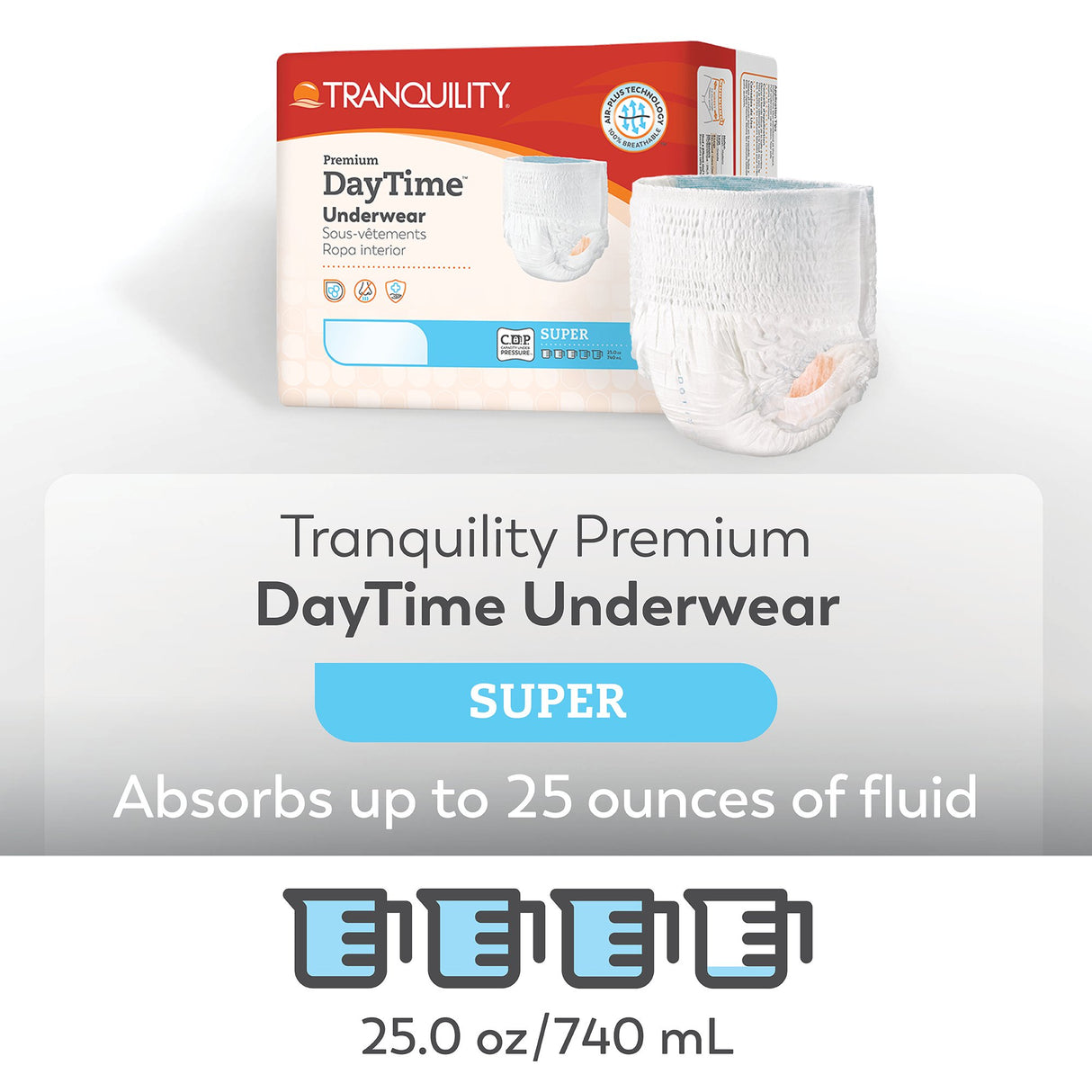 Unisex Adult Absorbent Underwear Tranquility® Premium DayTime™ Pull On with Tear Away Seams 2X-Large Disposable Heavy Absorbency - BeHope