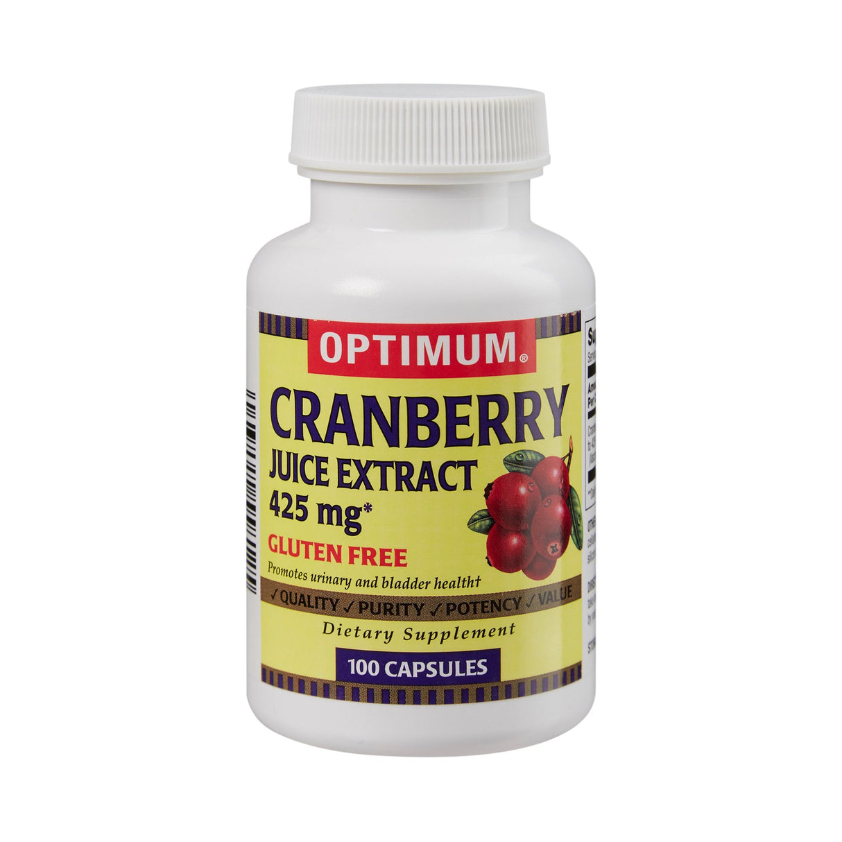 Dietary Supplement Optimum® Cranberry Powder 425 mg Strength Capsule 100 per Bottle Cranberry Flavor - BeHope