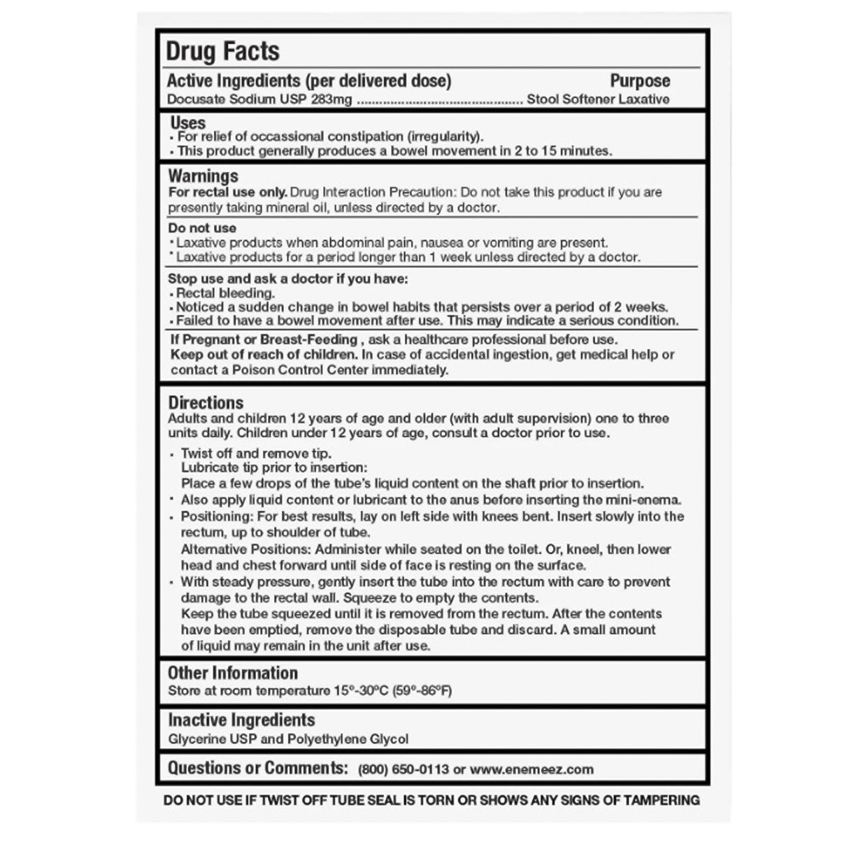 Enema Enemeez® Docusate Sodium for Constipation Relief - BeHope