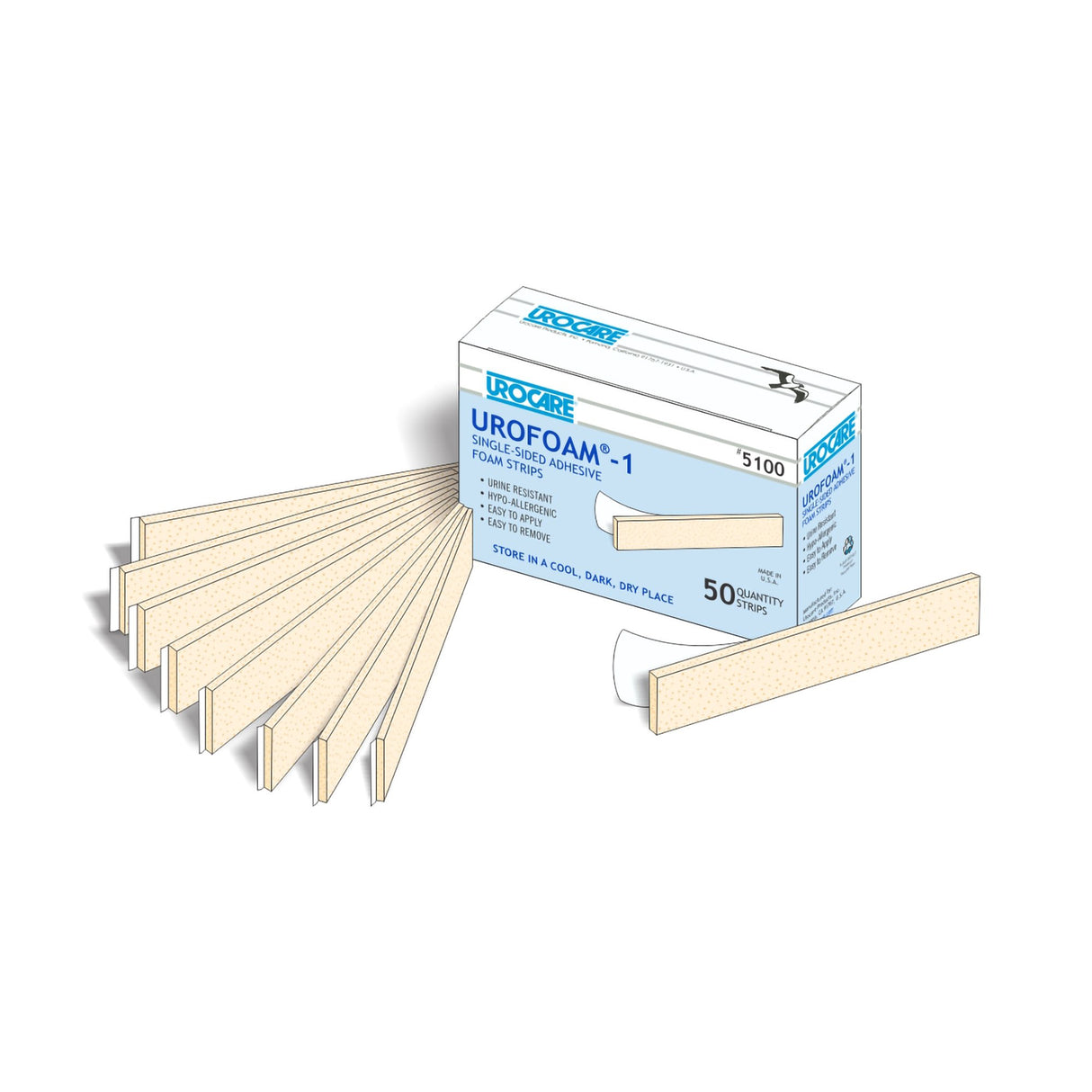Adhesive Foam Strips Urofoam® 1 Sided, NonSterile, 0.09 X 1 X 5.75 Inch - BeHope