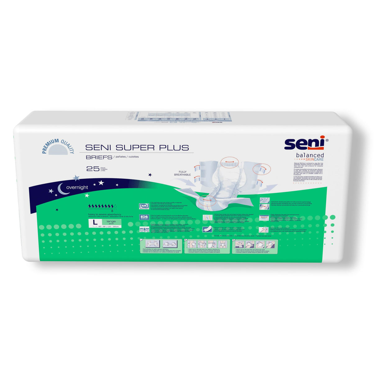 Unisex Adult Incontinence Brief Seni® Super Plus Large Disposable Heavy Absorbency - BeHope