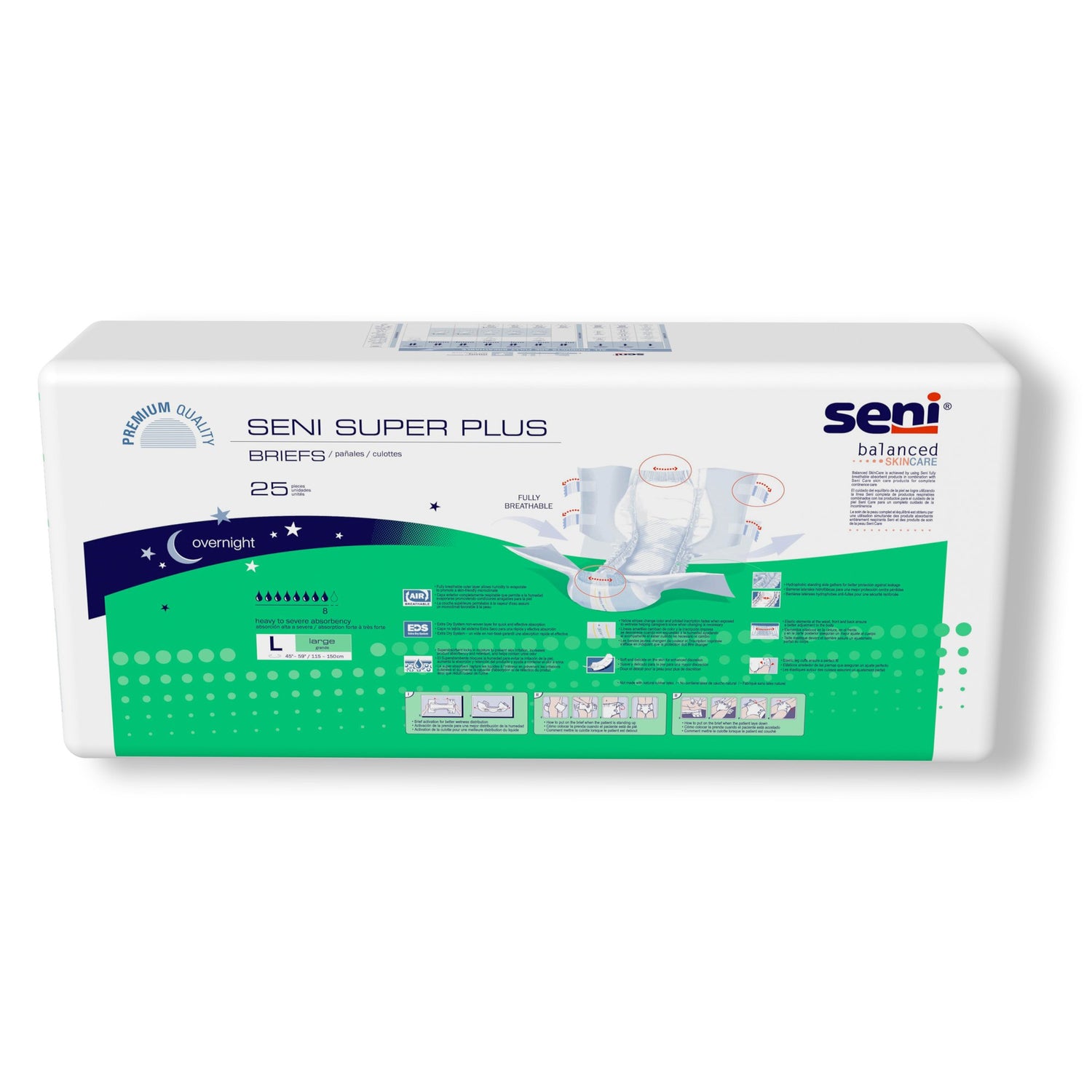 Unisex Adult Incontinence Brief Seni® Super Plus Large Disposable Heavy Absorbency - BeHope