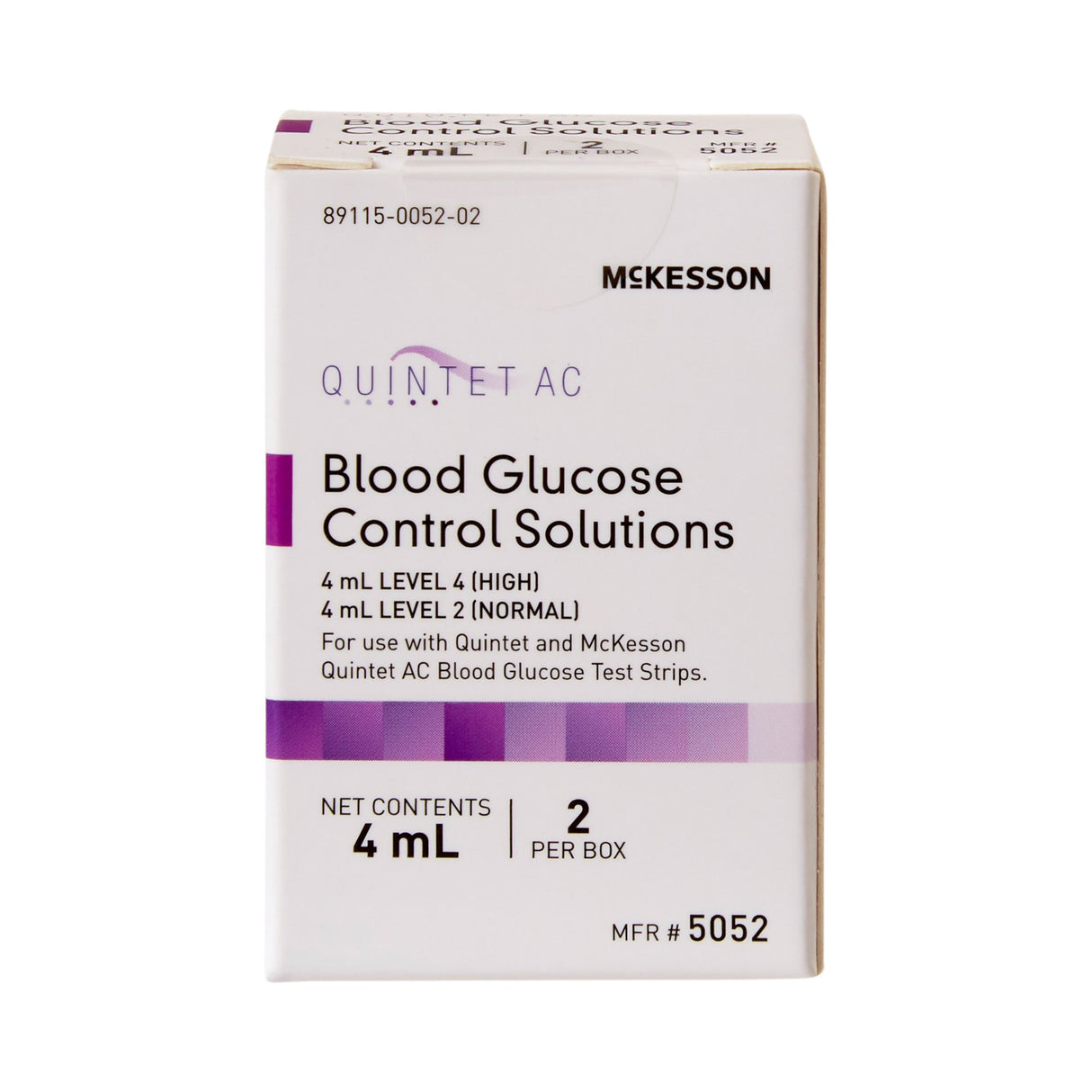 Blood Glucose Control Solution McKesson Quintet AC® 2 X 4 mL Level 2 & 4 - BeHope