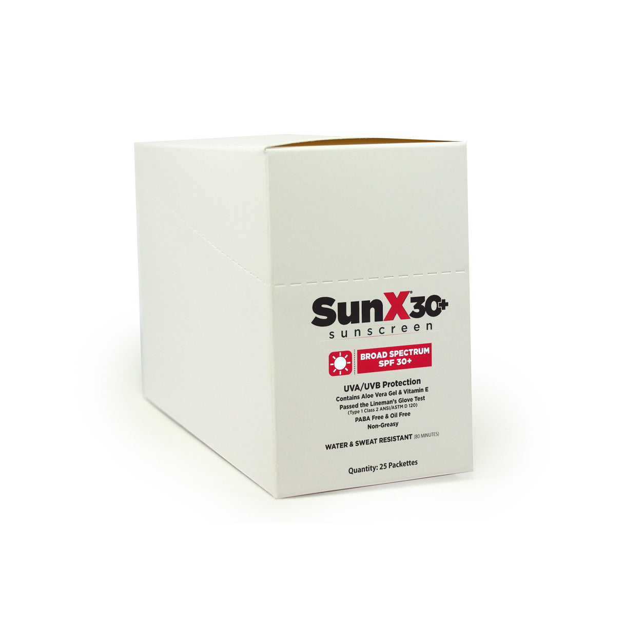Sunscreen with Dispenser Box SunX® 30+ SPF 30 Lotion 1.25 oz. Individual Packet - BeHope