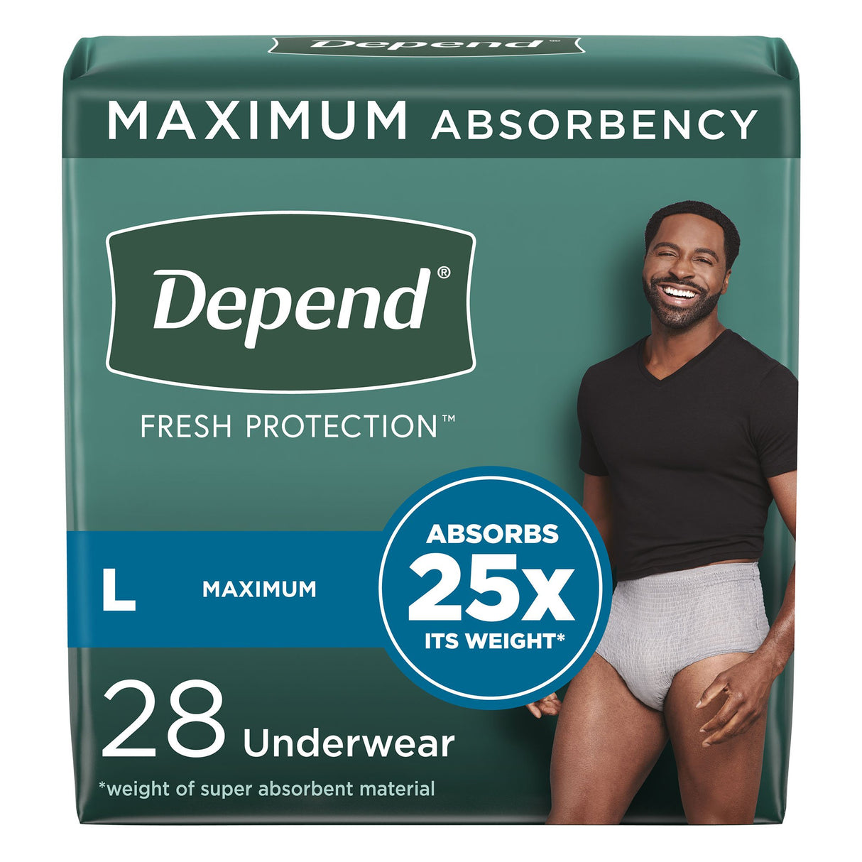 Male Adult Absorbent Underwear Depend® Fresh Protection Waistband Style Large Disposable Heavy Absorbency - BeHope
