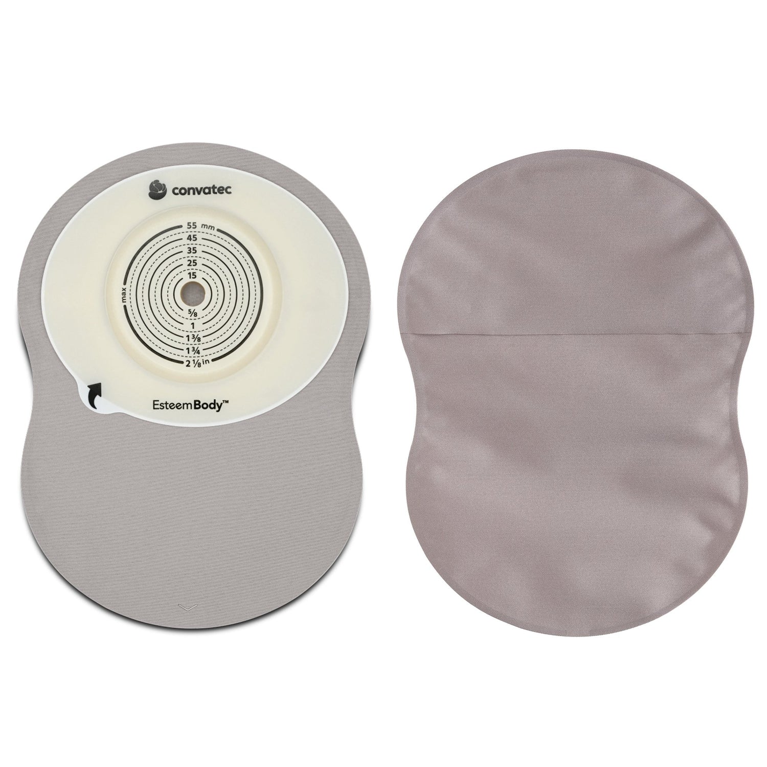 Ostomy Pouch Esteem Body™ One-Piece System 9 Inch Length Deep Convex, Trim To Fit 10 to 45 mm Stoma Closed End - BeHope