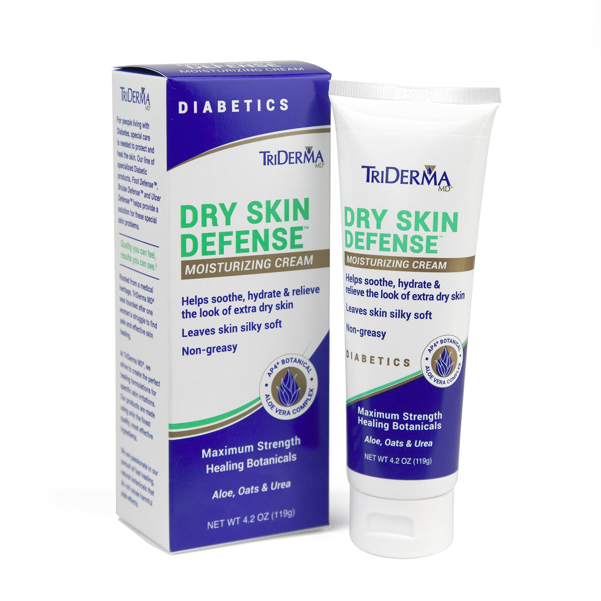 Hand and Body Moisturizer TriDerma® MD Diabetic Dry Skin Defense™ 4.2 oz. Tube Unscented Cream - BeHope