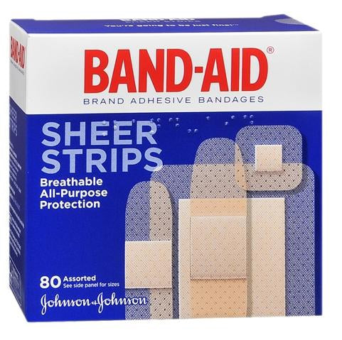 Adhesive Strip Band-Aid® Plastic Sheer 2-1/4 X 3 Inch / 3/4 X 3 Inch / 5/8 X 2-1/4 Inch / 7/8 X 7/8 Inch Sterile - BeHope