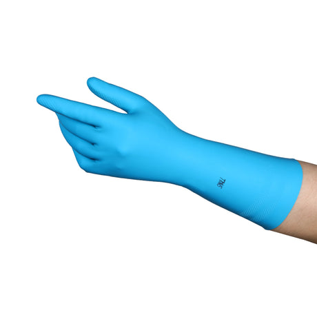Utility Glove Small Flock Lined Latex / Nitrile Blue 13 Inch Straight Cuff NonSterile - BeHope