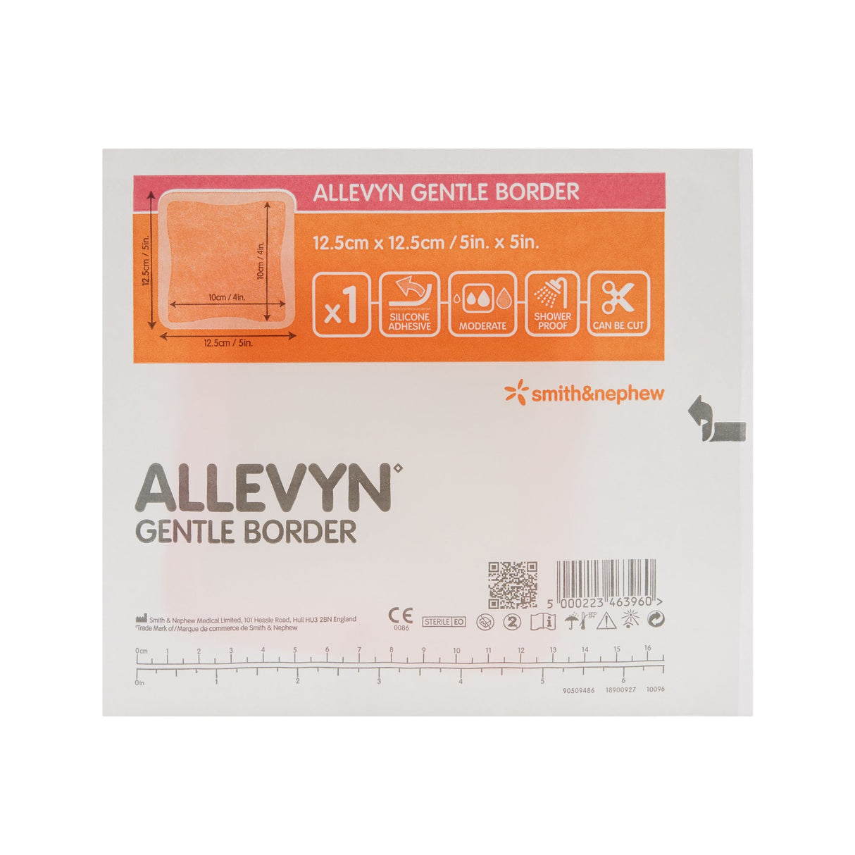 Foam Dressing Allevyn Gentle Border 5 X 5 Inch With Border Film Backing Silicone Gel Adhesive Square Sterile - BeHope