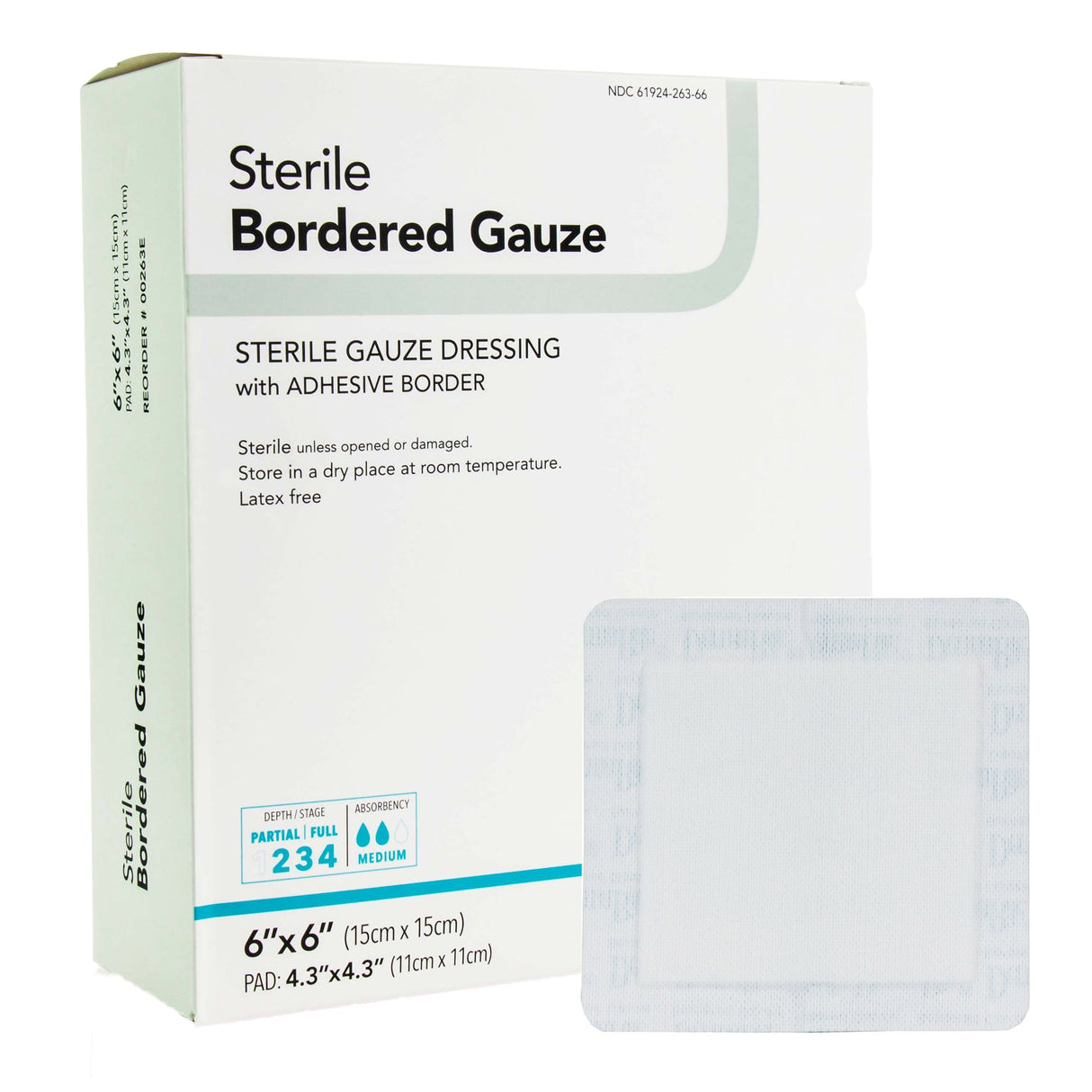 Island Dressing DermaRite® Bordered Gauze 6 X 6 Inch Square Sterile - BeHope