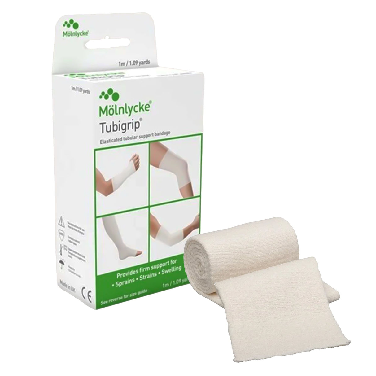 Elastic Tubular Support Bandage Tubigrip® 3 Inch X 1 Yard Large Arm / Medium Ankle / Small Knee Pull On Natural NonSterile Size D Standard Compression - BeHope