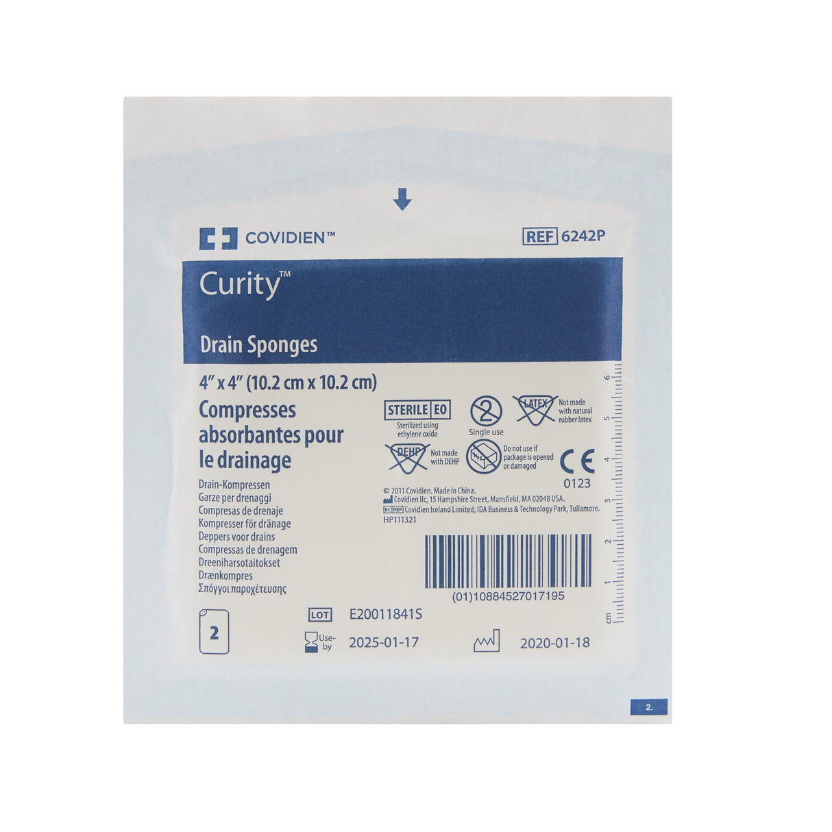Drain Sponge Curity™ Sterile Absorbent for Medical Drainage Management - BeHope