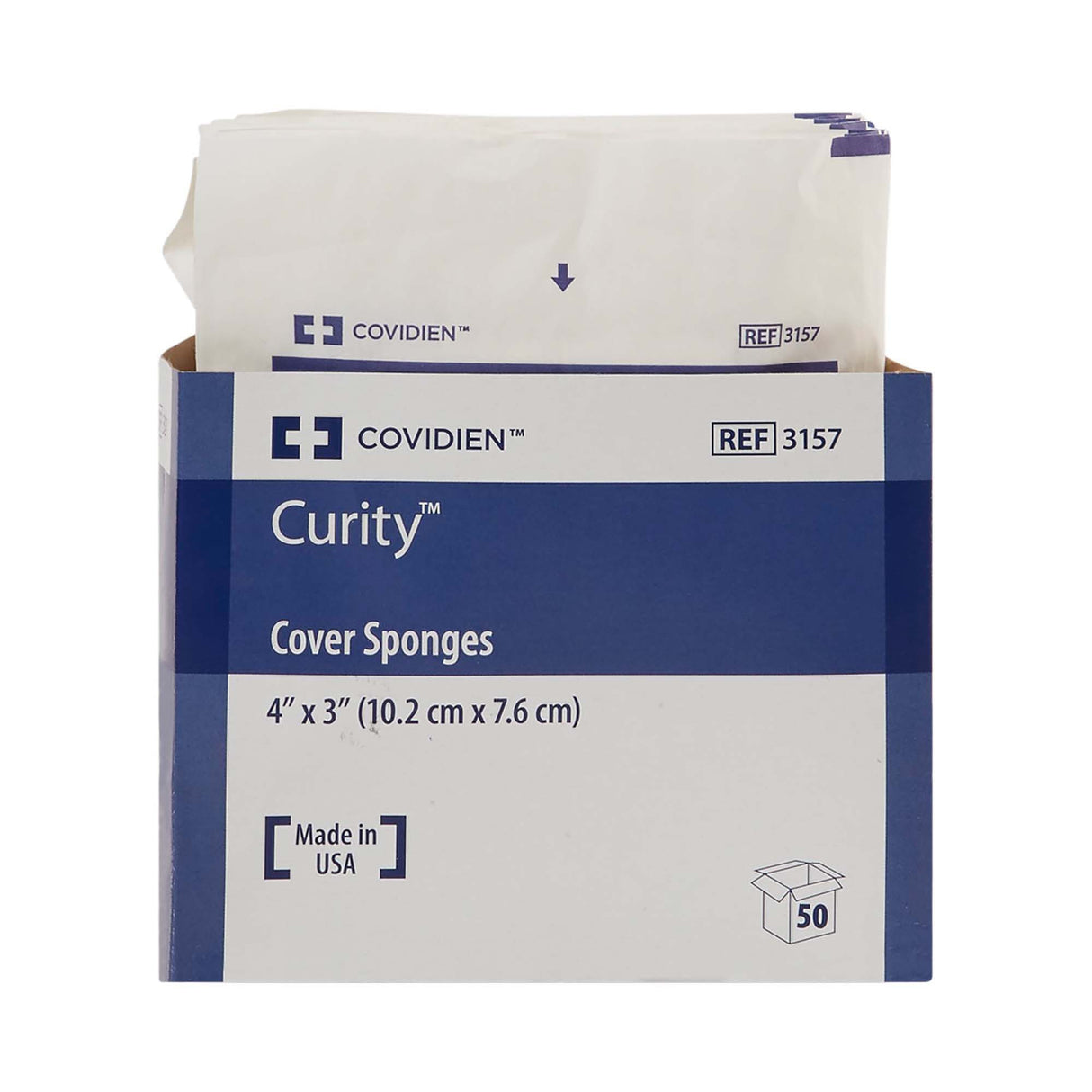 Cellulose Filled Nonwoven Sponge Curity™ 3 X 4 Inch 4-Ply Sterile 2 per Pack - BeHope