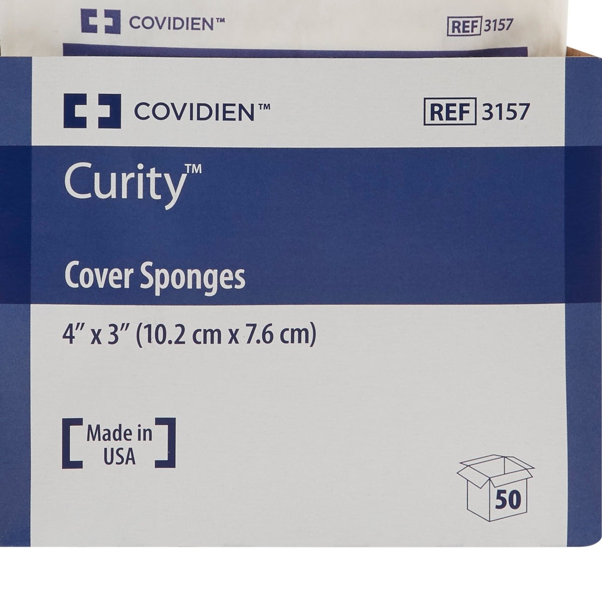 Cellulose Filled Nonwoven Sponge Curity™ 3 X 4 Inch 4-Ply Sterile 2 per Pack - BeHope