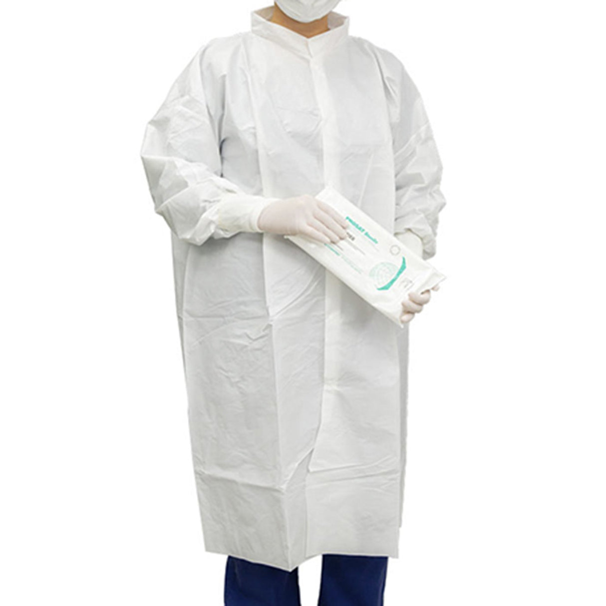 Cleanroom Lab Coat Contec® CritiGear™ White Medium Knee Length Microporous Fabric Disposable - BeHope