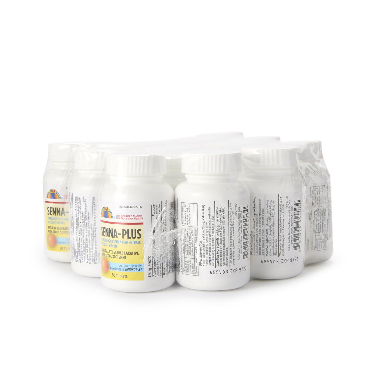 Stool Softener / Laxative HEALTH STAR® Tablet 60 per Bottle 50 mg - 8.6 mg Strength Docusate Sodium / Sennosides - BeHope