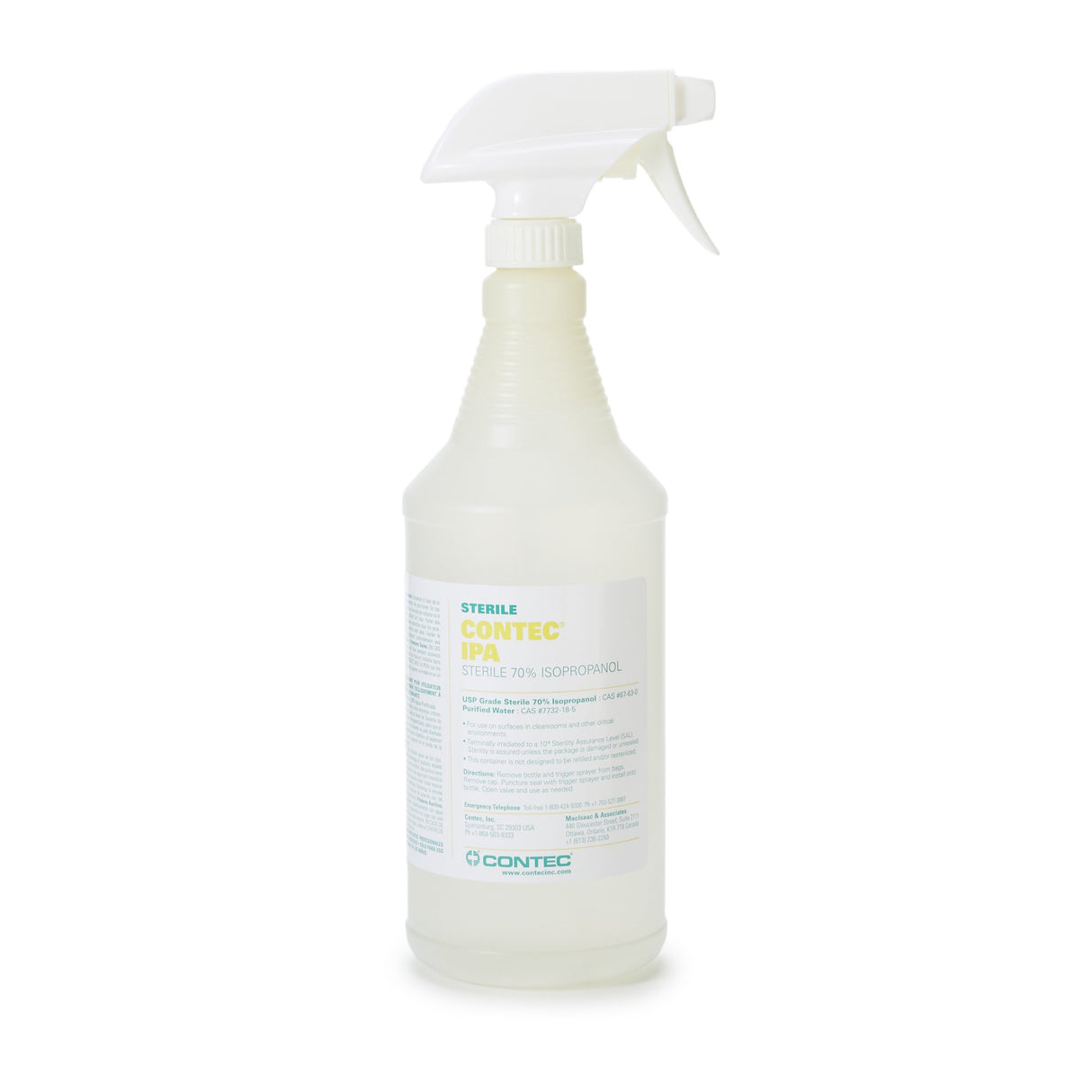 Surface Disinfectant Cleaner Contec® Sterile 70% IPA Alcohol Based Trigger Spray Liquid 32 oz. Bottle Alcohol Scent Sterile - BeHope