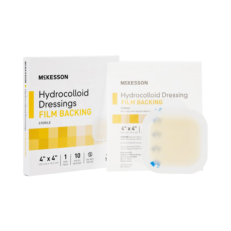 Hydrocolloid Dressing McKesson Waterproof Film Backing 4 X 4 Inch Square Hydrocolloid / Film - BeHope