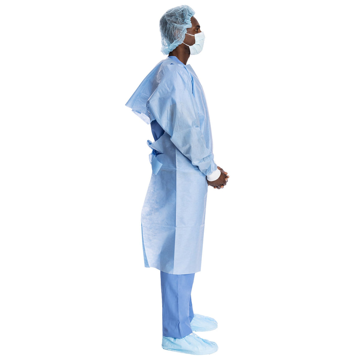 Protective Procedure Gown Halyard One Size Fits Most Blue NonSterile Not Rated Disposable - BeHope