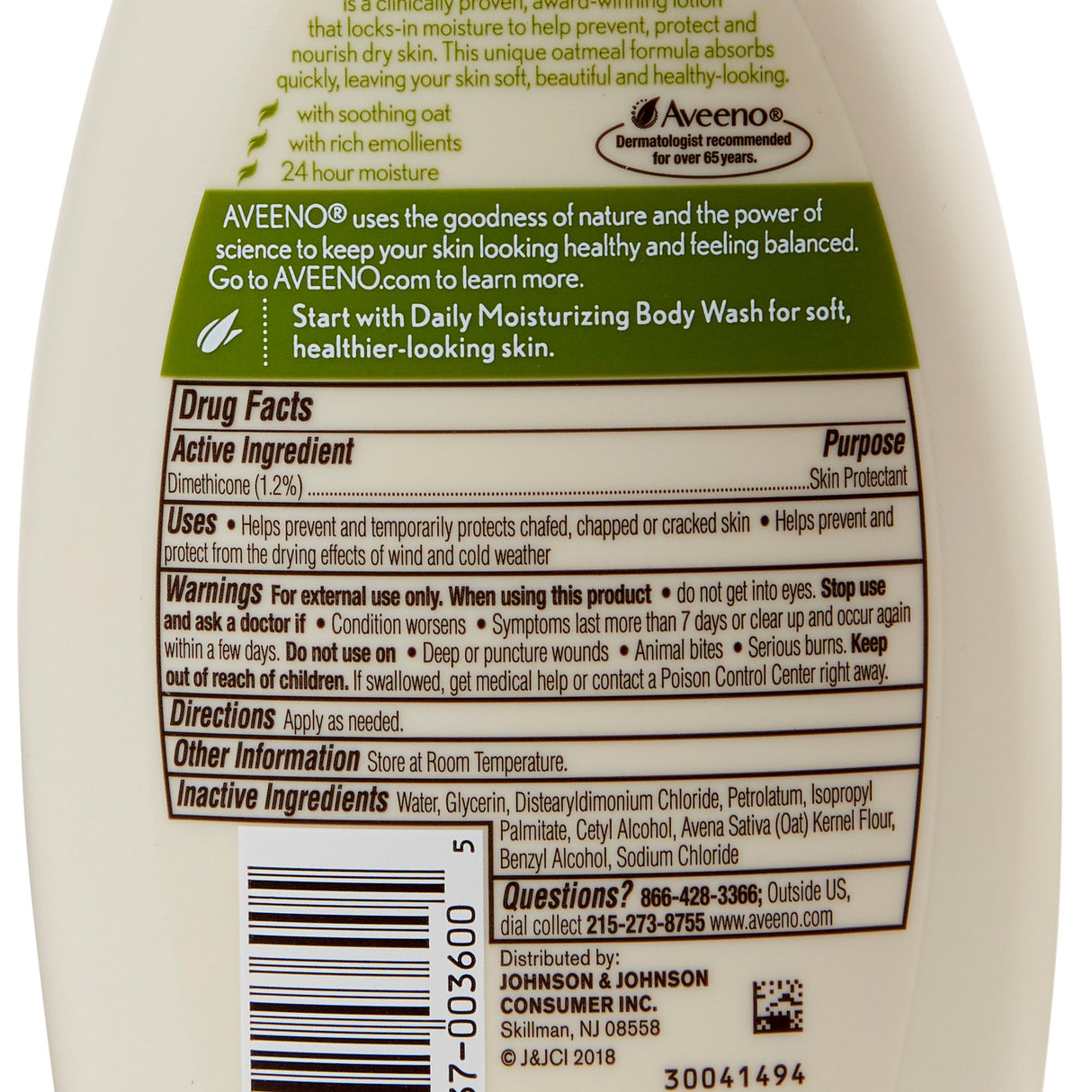 Hand and Body Moisturizer Aveeno® 12 oz. Pump Bottle Unscented Lotion - BeHope