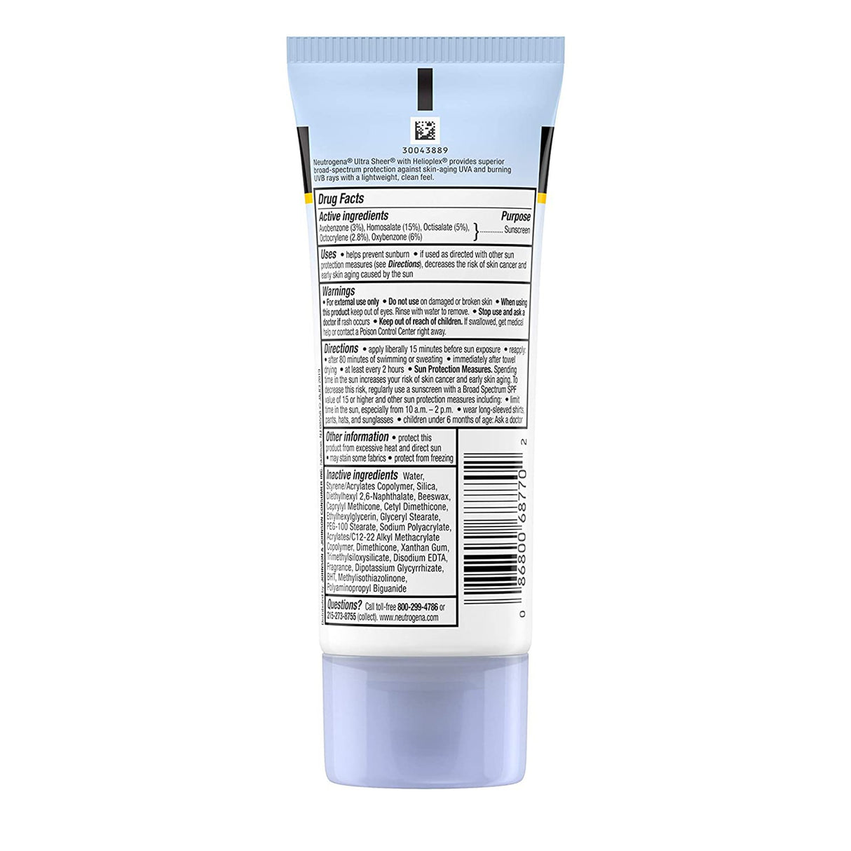 Sunblock Neutrogena® Ultra Sheer® SPF 70 Lotion 3 oz. Tube - BeHope