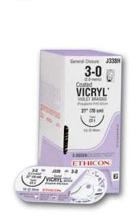 Absorbable Antibacterial Suture with Needle Coated Vicryl™ Plus Polyglactin 910 Taper Point - BeHope