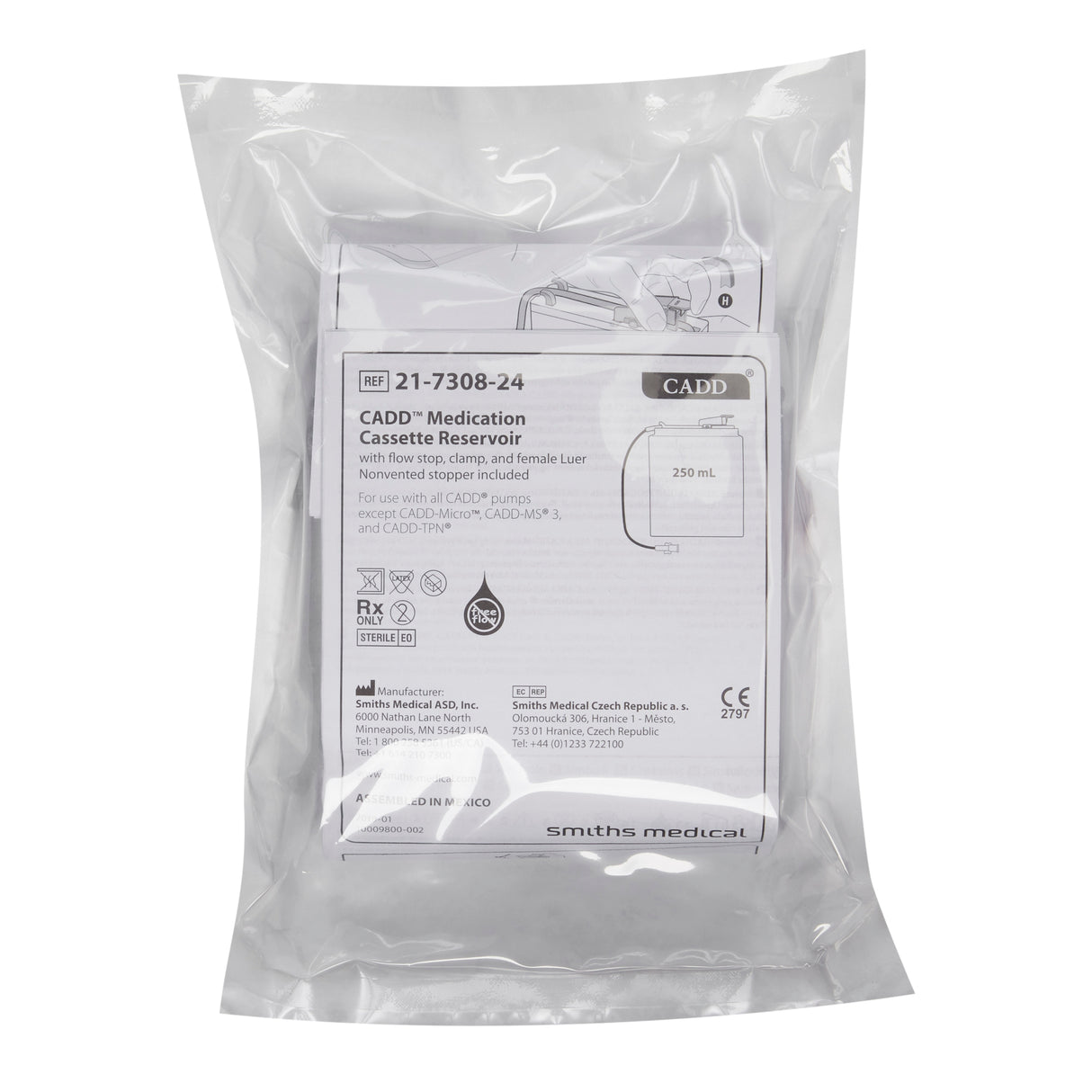 Cadd Medication Cassette Reservoir 250 mL, Clear - BeHope