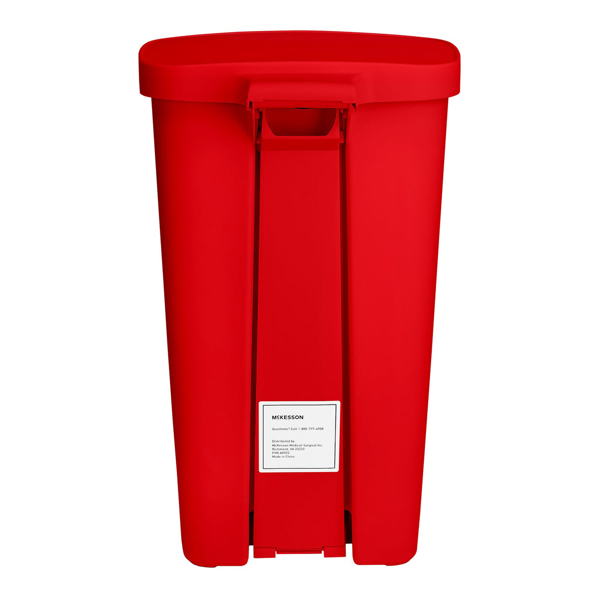 Trash Can McKesson 52 Quart / 13 gal. Red Plastic Rectangular - BeHope
